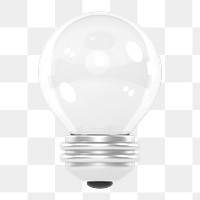 Light bulb png icon sticker, 3D rendering, transparent background