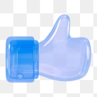 Transparent thumbs up png icon sticker, 3D rendering