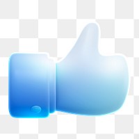 Thumbs up png icon sticker, 3D rendering, transparent background