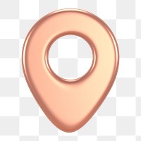 Location pin png icon sticker, 3D rendering, transparent background