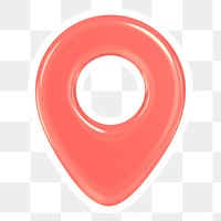 Location pin png icon sticker, transparent background