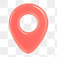 Location pin png icon sticker, 3D rendering, transparent background