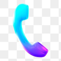 Telephone, contact png icon sticker, 3D rendering, transparent background