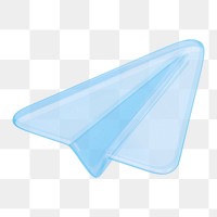 Paper plane png icon sticker, 3D rendering, transparent background