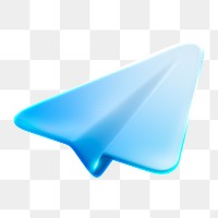 Paper plane png icon sticker, 3D rendering, transparent background