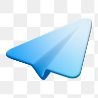 Paper plane png icon sticker, 3D rendering, transparent background