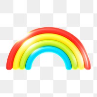 Rainbow png icon sticker, 3D rendering, transparent background