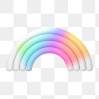 Rainbow png, colorful icon sticker, 3D rendering, transparent background