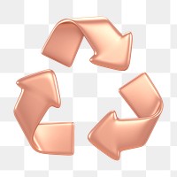 Recycle, environment png icon sticker, 3D rendering, transparent background