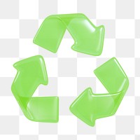 Recycle, environment png icon sticker, 3D rendering, transparent background