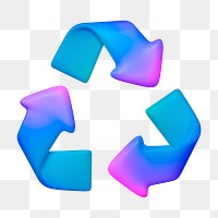 Recycle, environment png icon sticker, 3D rendering, transparent background