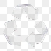 Transparent recycle, environment png icon sticker, 3D rendering