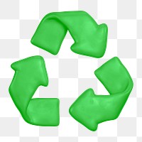 Green recycle, environment png icon sticker, 3D rendering, transparent background