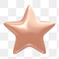 Pink star, favorite png icon sticker, 3D rendering, transparent background