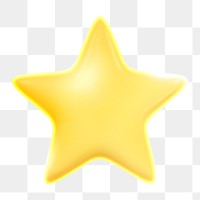 Star, favorite png icon sticker, 3D rendering, transparent background