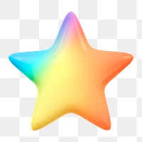 Star, favorite png icon sticker, 3D rendering, transparent background