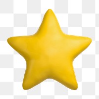 Star, favorite png icon sticker, 3D rendering, transparent background