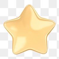 Star, favorite png icon sticker, 3D rendering, transparent background