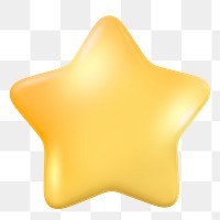 Star, favorite png icon sticker, 3D rendering, transparent background