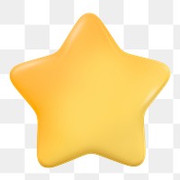 Star, favorite png icon sticker, 3D rendering, transparent background