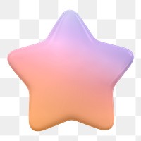 Star, favorite png icon sticker, 3D rendering, transparent background