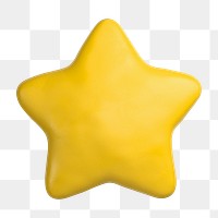 Star, favorite png icon sticker, 3D rendering, transparent background