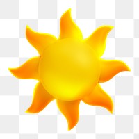 Sun, weather png icon sticker, 3D rendering, transparent background