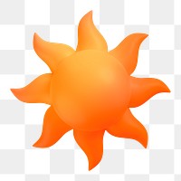 Sun, weather png icon sticker, 3D rendering, transparent background