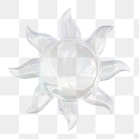 Transparent sun png, weather icon sticker, 3D rendering
