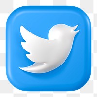Twitter icon for social media in 3D design png. 25 MAY 2022 - BANGKOK, THAILAND