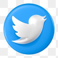 Twitter icon for social media in 3D design png. 25 MAY 2022 - BANGKOK, THAILAND