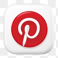 Pinterest icon for social media in 3D design png. 25 MAY 2022 - BANGKOK, THAILAND