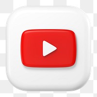 YouTube icon for social media in 3D design png. 25 MAY 2022 - BANGKOK, THAILAND