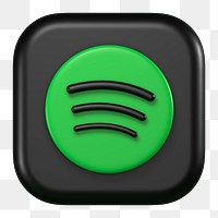 Spotify icon for social media in 3D design png. 25 MAY 2022 - BANGKOK, THAILAND