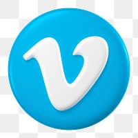 Vimeo icon for social media in 3D design png. 25 MAY 2022 - BANGKOK, THAILAND