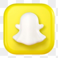 Snapchat icon for social media in 3D design png. 25 MAY 2022 - BANGKOK, THAILAND