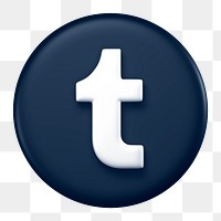 Tumblr icon for social media in 3D design png. 25 MAY 2022 - BANGKOK, THAILAND