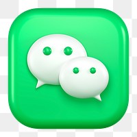 WeChat icon for social media in 3D design png. 25 MAY 2022 - BANGKOK, THAILAND