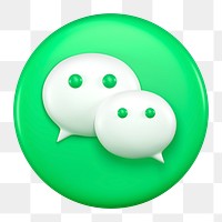 WeChat icon for social media in 3D design png. 25 MAY 2022 - BANGKOK, THAILAND