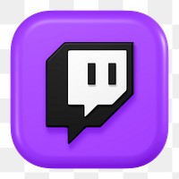 Twitch icon for social media in 3D design png. 25 MAY 2022 - BANGKOK, THAILAND