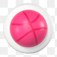 Dribbble icon for social media in 3D design png. 25 MAY 2022 - BANGKOK, THAILAND