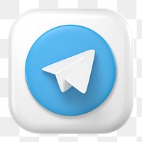 Telegram icon for social media in 3D design png. 25 MAY 2022 - BANGKOK, THAILAND