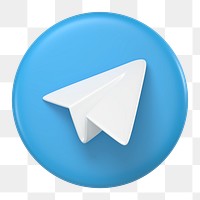 Telegram icon for social media in 3D design png. 25 MAY 2022 - BANGKOK, THAILAND