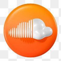 Soundcloud icon for social media in 3D design png. 25 MAY 2022 - BANGKOK, THAILAND