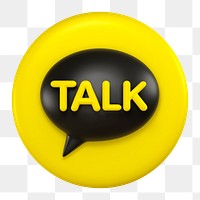 KakaoTalk icon for social media in 3D design png. 25 MAY 2022 - BANGKOK, THAILAND