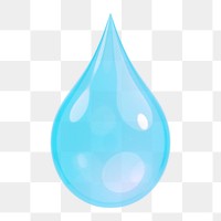 Water drop, environment png icon sticker, 3D rendering, transparent background