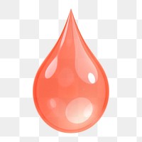 Blood drop, health png icon sticker, 3D rendering, transparent background