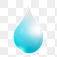 Water drop, environment png icon sticker, 3D rendering, transparent background