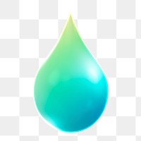 Water drop, environment png icon sticker, 3D rendering, transparent background