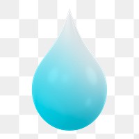 Water drop, environment png icon sticker, 3D rendering, transparent background